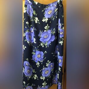 Norton McNaughton Black and Purple Wrap Maxi Skirt